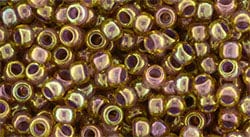 BeadsBalzar Beads & Crafts (TR-08-1849) TOHO - Round 8/0 : Inside-Color Rainbow Topaz/Lavender-Lined (25 GMS)