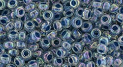 BeadsBalzar Beads & Crafts (TR-08-782) TOHO - Round 8/0 : Inside-Color Rainbow Crystal/Capri-Lined (25 GMS)