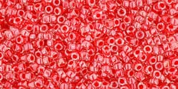 BeadsBalzar Beads & Crafts (TR-15-341) TOHO - Round 15/0 : Inside-Color Crystal/Tomato-Lined (2.5" TUBE)