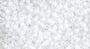 BeadsBalzar Beads & Crafts (TR-15-761) TOHO - Round 15/0 : Matte-Color Opaque-Rainbow White (2.5" TUBE)