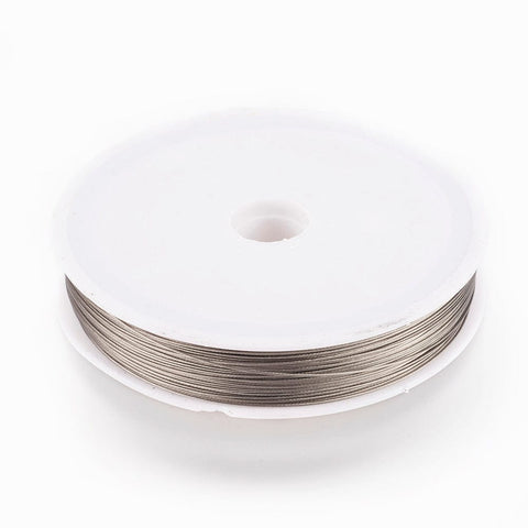 BeadsBalzar Beads & Crafts (TW7400-GR) 70M/Roll Tiger Tail Wire, Nylon-coated Steel, Light Grey 0.45mm (70met)