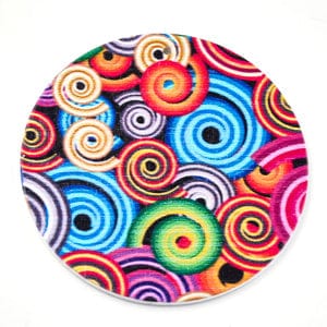 BeadsBalzar Beads & Crafts (WB5723) Printed Wooden Big Pendants, Dyed, Flat Round, Colorful 60mm
