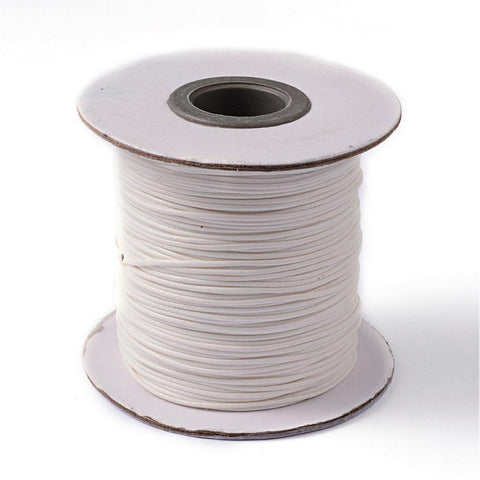 BeadsBalzar Beads & Crafts (WC-16) CREAMY WHITE (WC-X) Korean Waxed Polyester Cord, 1mm (85yards/roll)
