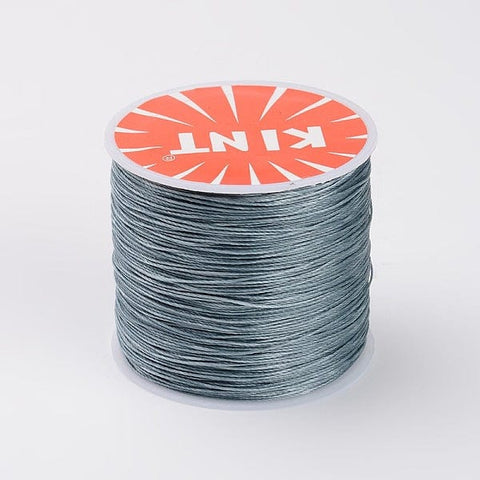 BeadsBalzar Beads & Crafts (WC7043-14) GRAY (WC7043-X) Round Waxed Polyester Cords, 0.5mm (106METS)