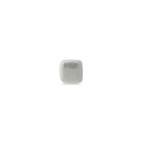 BeadsBalzar Beads & Crafts WHITE (GC7352D) (GC7352X) Enamel-Glazed Ceramic Slider Cube 6.5mm (Ø2.1mm) (6 PCS)