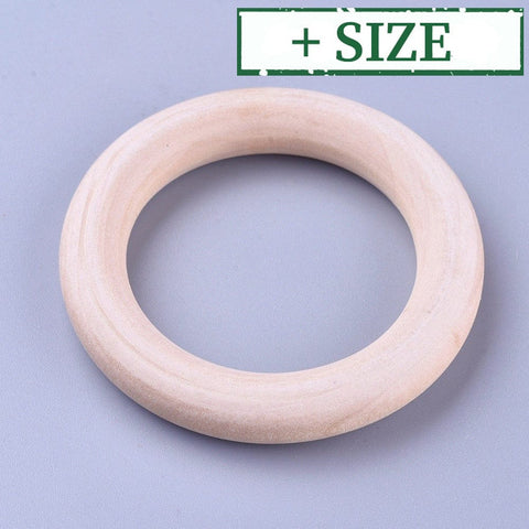 BeadsBalzar Beads & Crafts (WR8510-X) Unfinished Wood Linking Rings, Macrame Wooden Rings, Annular, Khaki (5 PCS)