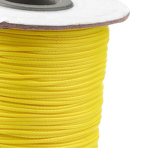 BeadsBalzar Beads & Crafts YELLOW (WC-X) Korean Waxed Polyester Cord, 1mm (85yards/roll)