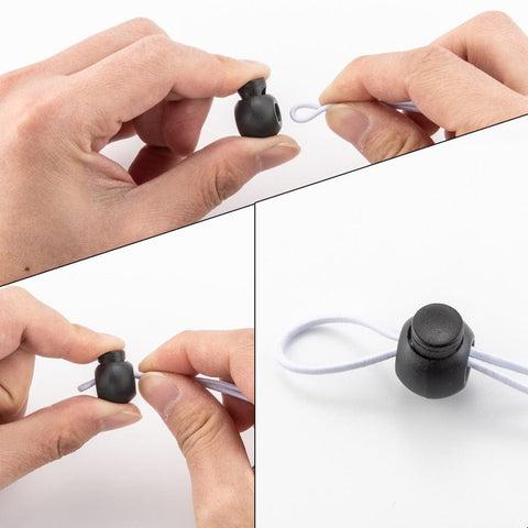 1-Hole Iron Spring Loaded Plastic Round Buckle Cord Toggle Lock Stoppers Luggage Backpack Straps, Survival Bracelet Clasps, 18x22mm 1-Hole Iron Spring Loaded Plastic Round Buckle Cord Toggle Lock Stoppers Luggage Backpack Straps, Survival Bracelet Clasps, 18x22mm