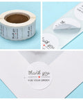 WHITE 1 Inch Thank You Adhesive Label Stickers, Decorative Sealing Stickers, for Christmas Gifts, Wedding, Party, 25mm 1 Inch Thank You Adhesive Label Stickers, Decorative Sealing Stickers, for Christmas Gifts, Wedding, Party, 25mm