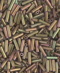 100g MIYUKI BUGLES #2 - 6 X 1,7 MM MATTED METALLIC KHAKI IRIS (MB2-2035-100G) BUGLES #2 - 6 X 1,7 MM MATTED METALLIC KHAKI IRIS