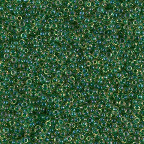 100g Miyuki Seed Beads 15/0 Emerald Lined Light Topaz AB 0331 100g Miyuki Seed Beads 15/0 Emerald Lined Light Topaz AB 0331