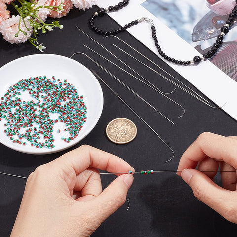10Pcs 304 Stainless Steel Bent Beading Needles, Jewelry Tools 10Pcs 304 Stainless Steel Bent Beading Needles, Jewelry Tools