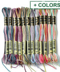 12 Skeins 6 Colors 6-Ply Polyester Embroidery Floss, Cross Stitch Threads, Segment dyed 12 Skeins 6 Colors 6-Ply Polyester Embroidery Floss – Premium Cross Stitch Threads for Needlework, DIY Crafts 