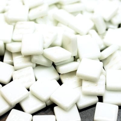 OPAL WHITE 12mm Recycled Sintered Glass Mosaic Tiles 12mm Recycled Sintered Glass Mosaic Tiles