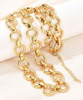 13MM 304 Stainless Steel Ring Link Chain Necklaces, Ion Plated, Golden, 17.72 inch(45cm) 13MM 304 Stainless Steel Ring Link Chain Necklaces, Ion Plated, Golden, 17.72 inch(45cm)