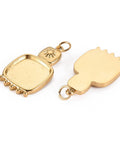 14K Gold-Plated Stainless Steel Square Cabochon Pendant Setting – 10mm 14K Gold Square Cabochon Setting 10mm | BalzarCrafts