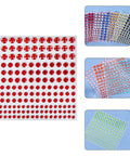 15-sheet Self-Adhesive Acrylic Rhinestone Sticker Sheet – Mixed Colours 15-Piece Acrylic Rhinestone Sticker Set | BalzarCrafts