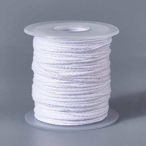18-Ply Cotton Candle Wick Cord – White, 61m Roll for Candle Making 18-Ply Cotton Candle Wick Cord – White, 61m Roll for Candle Making