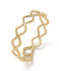 18K Gold Ion Plated 304 Stainless Steel Wave Finger Rings for Women, Real 18K Gold Plated 17mm 18K Gold Ion Plated 304 Stainless Steel Wave Finger Rings for Women, Real 18K Gold Plated 17mm