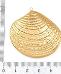 18K Gold-Plated 304 Stainless Steel Dark Turquoise Enamel Shell Pendant – 45mm 18K Gold-Plated 304 Stainless Steel Dark Turquoise Enamel Shell Pendant – 45mm