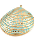 18K Gold-Plated 304 Stainless Steel Dark Turquoise Enamel Shell Pendant – 45mm 18K Gold-Plated 304 Stainless Steel Dark Turquoise Enamel Shell Pendant – 45mm