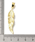 18K Gold Plated Brass Feather Pendant with Micro Pave CZ Zirconia & Enamel, 40.5x9.5mm 18K Gold Plated Brass Feather Pendant with Micro Pave CZ Zirconia & Enamel, 40.5x9.5mm