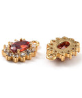 FIREBRICK 18K Gold Plated Brass Micro Pave Cubic Zirconia Charms, Oval, 12x8x3mm 18K Gold Plated Brass Micro Pave Cubic Zirconia Charms, Oval, 12x8x3mm