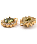 OLIVE 18K Gold Plated Brass Micro Pave Cubic Zirconia Charms, Oval, 12x8x3mm 18K Gold Plated Brass Micro Pave Cubic Zirconia Charms, Oval, 12x8x3mm
