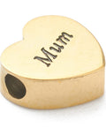 18K Gold Plated "Mum" Heart Beads – Ion Plated 304 Stainless Steel 18K Gold Plated "Mum" Heart Beads – Ion Plated 304 Stainless Steel for Mother’s Day Jewelry
