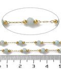 18K Ion Gold Plated 316 Stainless Steel Paperclip Chain with Natural Amazonite Beads – 3mm 18K Ion Gold Plated 316 Stainless Steel Paperclip Chain with Natural Amazonite Beads – 3mm