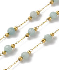 18K Ion Gold Plated 316 Stainless Steel Paperclip Chain with Natural Amazonite Beads – 3mm 18K Ion Gold Plated 316 Stainless Steel Paperclip Chain with Natural Amazonite Beads – 3mm
