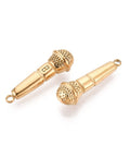 18K Ion Gold Plated Stainless Steel Microphone Pendant – 22mm 18K Ion Gold Plated Stainless Steel Microphone Pendant – 22mm