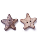 2-Hole Coconut Buttons – Star Shape, Coconut Brown 2-Hole Coconut Buttons – Star Shape, Coconut Brown