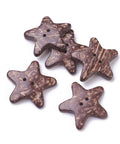 2-Hole Coconut Buttons – Star Shape, Coconut Brown 2-Hole Coconut Buttons – Star Shape, Coconut Brown