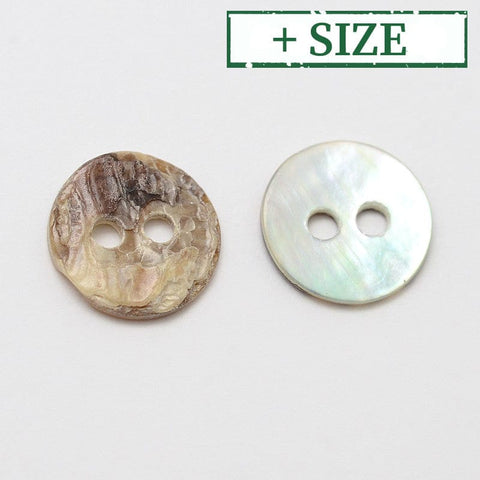 2-Hole Flat Round Mother of Pearl Buttons, Akoya Shell Button, Tan 2-Hole Flat Round Mother of Pearl Buttons, Akoya Shell Button, Tan