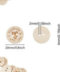 2-Hole Wooden Buttons – Round, Engraved "Handmade with Love" for Sewing & DIY Crafts 2-Hole Wooden Buttons – Round, Engraved "Handmade with Love" for Sewing & DIY Crafts