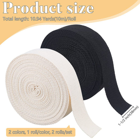 2 Rolls Polycotton Ribbon – 38mm Wide, 10m per Roll Polycotton Ribbon 38mm 2 Rolls Mixed Color | BalzarCrafts