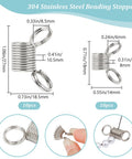 2 Style 304 Stainless Steel Beading Stoppers, Mini Spring Clamps for Beading 2 Style 304 Stainless Steel Beading Stoppers, Mini Spring Clamps for Beading