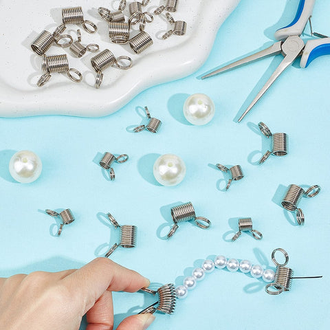 2 Style 304 Stainless Steel Beading Stoppers, Mini Spring Clamps for Beading 2 Style 304 Stainless Steel Beading Stoppers, Mini Spring Clamps for Beading