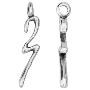 SILVER ANTIQUE 2027 Zamak Organic-Shaped Pendant – 7 × 35mm 2027 Zamak Organic-Shaped Pendant – 7 × 35mm