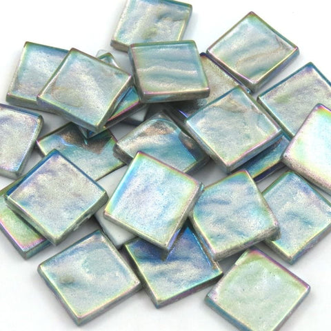 IRIDESCENT SILVER 20mm Pearlized Crystal Glass Mosaic Tiles 20mm Pearlized Crystal Glass Mosaic Tiles | Indoor Crafts