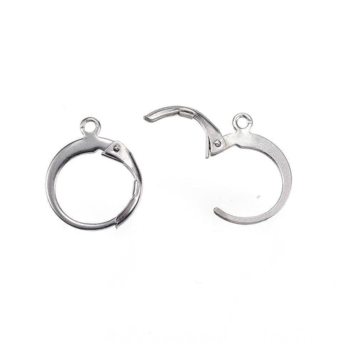 24pcs. 304 Stainless Steel Leverback Earring Findings with Loop, 14.5mm 24pcs. 304 Stainless Steel Leverback Earring Findings with Loop, 14.5mm