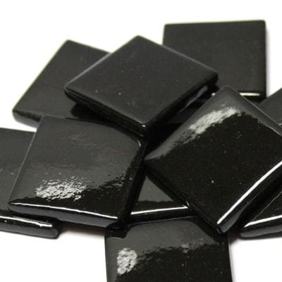 OPAL BLACK 25mm Recycled Sintered Glass Mosaic Tiles Square 25mm Recycled Glass Mosaic Tiles | BalzarCrafts