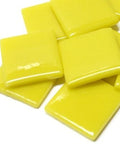 OPAL YELLOW 25mm Recycled Sintered Glass Mosaic Tiles Square 25mm Recycled Glass Mosaic Tiles | BalzarCrafts