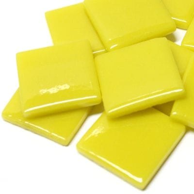 OPAL YELLOW 25mm Recycled Sintered Glass Mosaic Tiles Square 25mm Recycled Glass Mosaic Tiles | BalzarCrafts