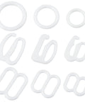 270Pcs 9 Style Plastic Underwear Strap Adjustment Buckles, Bra Slider Hoop, White 270Pcs 9 Style Plastic Underwear Strap Adjustment Buckles, Bra Slider Hoop, White