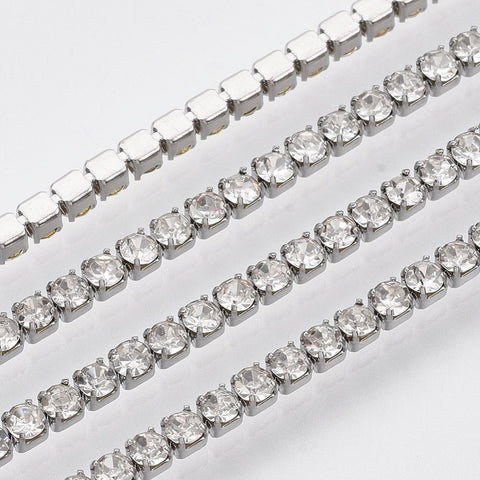 2mm Stainless Steel Rhinestone Strass Chain – Crystal Cup Chain Roll for Jewelry Making & Crafts 2mm Stainless Steel Rhinestone Strass Chain – Crystal Cup Chain Roll for Jewelry Making & Crafts