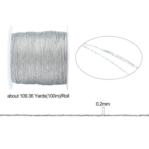 3-Ply Metallic Jewellery-Making Cord – Silver, 0.2mm, 100m Silver 3-Ply Metallic Cord 0.2mm, 100m | BalzarCrafts