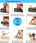 30 Sets 3 Colors Brass Snap Button Kits, with tools 30 Sets 3 Colors Brass Snap Button Kits, with tools