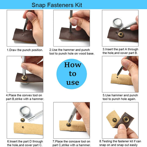 30 Sets 3 Colors Brass Snap Button Kits, with tools 30 Sets 3 Colors Brass Snap Button Kits, with tools